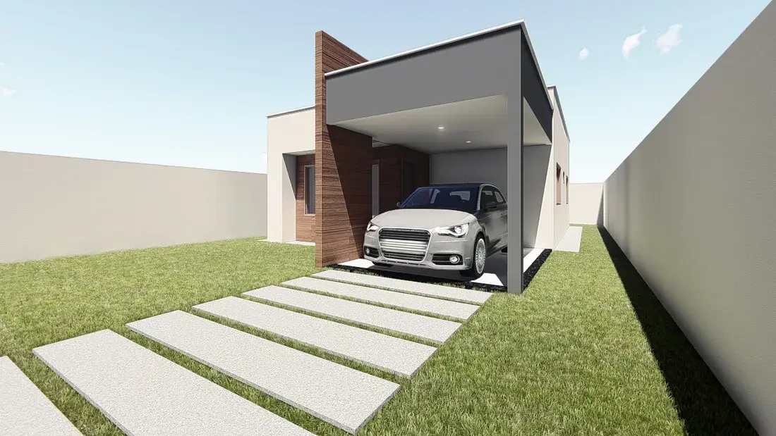 Projeto — Residência com garagem coberta